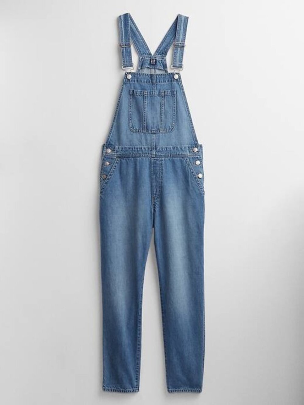 Gap Denim Overalls indigo blue wash with fading pockets front and back Size L